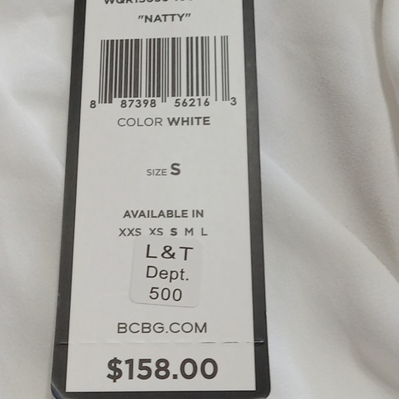 BCBGMAXAZRIA BLOUSE TOP SMALL Women SHIRT WHITE SHEER Casual NATTY NEW - Picture 7 of 8